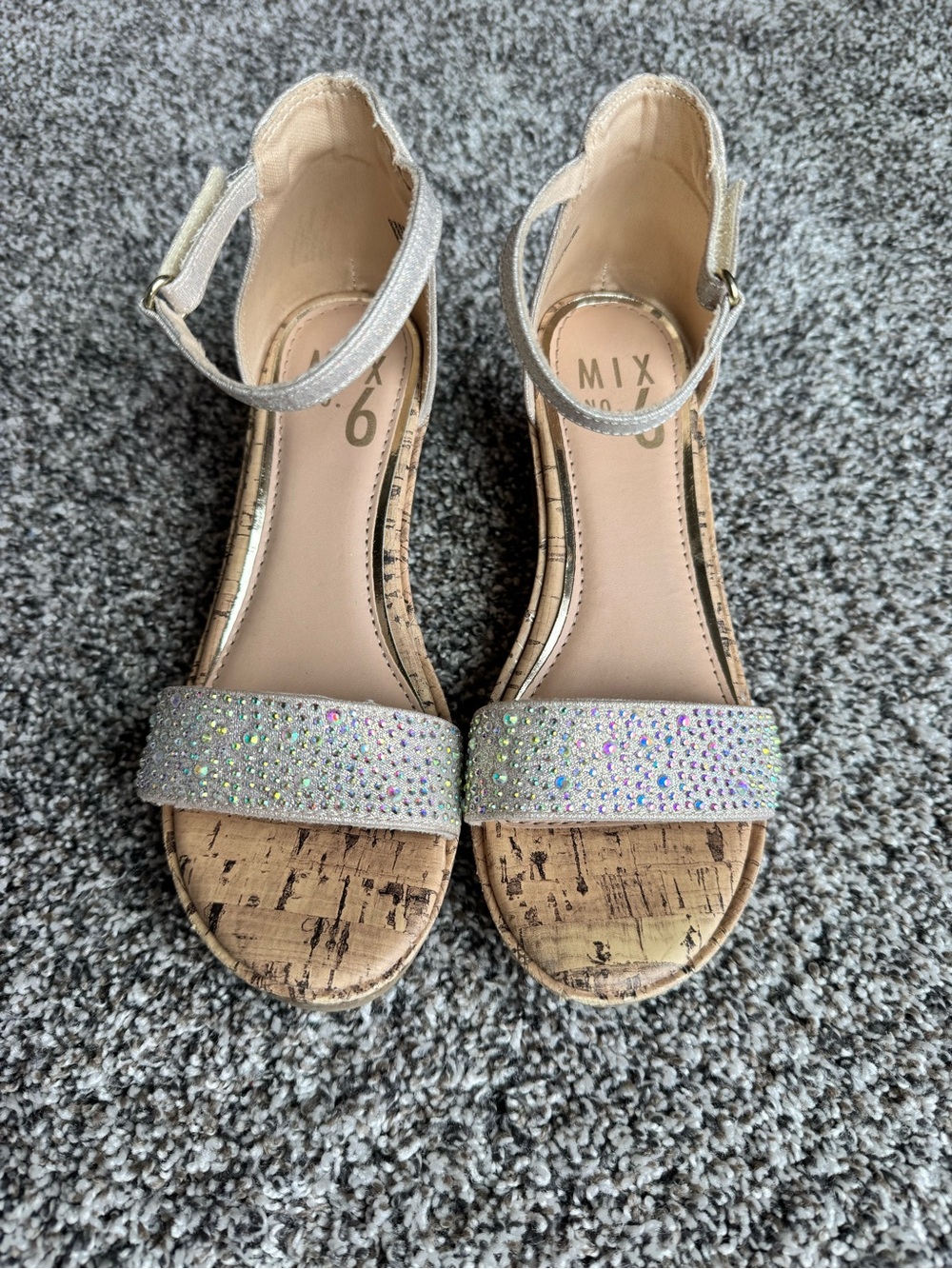 Mix No. 6 Rhinestone Cork Wedge Sandals
